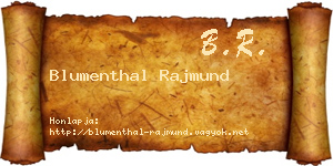 Blumenthal Rajmund névjegykártya